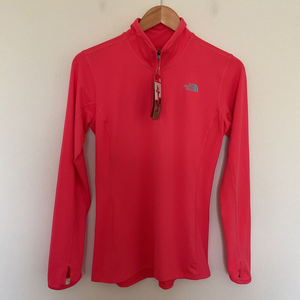 The North Face Motivation 1/4 Zip Pullover Womens M Snowcone Red Performance NWT